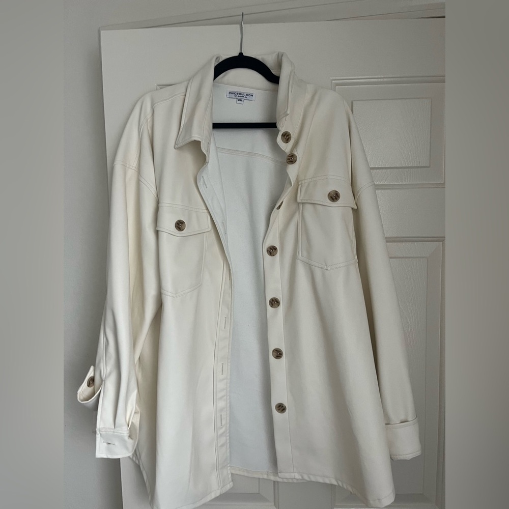 Chic Soul Crushing Love Fake Leather Jacket